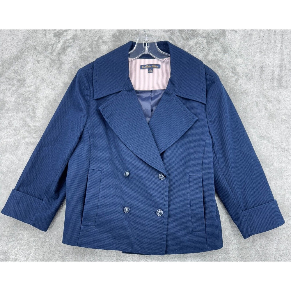 Brooks Brothers Jacket Womens Size 12 Nautical Career Anchor Buttons Navy Blue